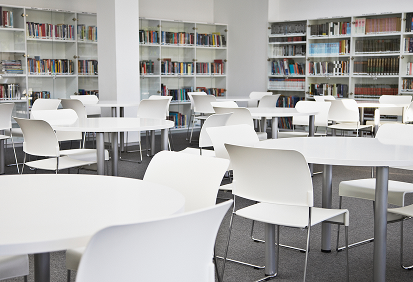 Empty library room ready for students